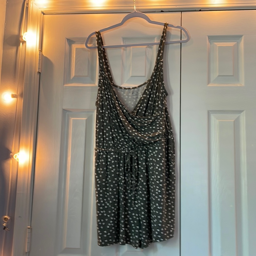 Floral Green Romper